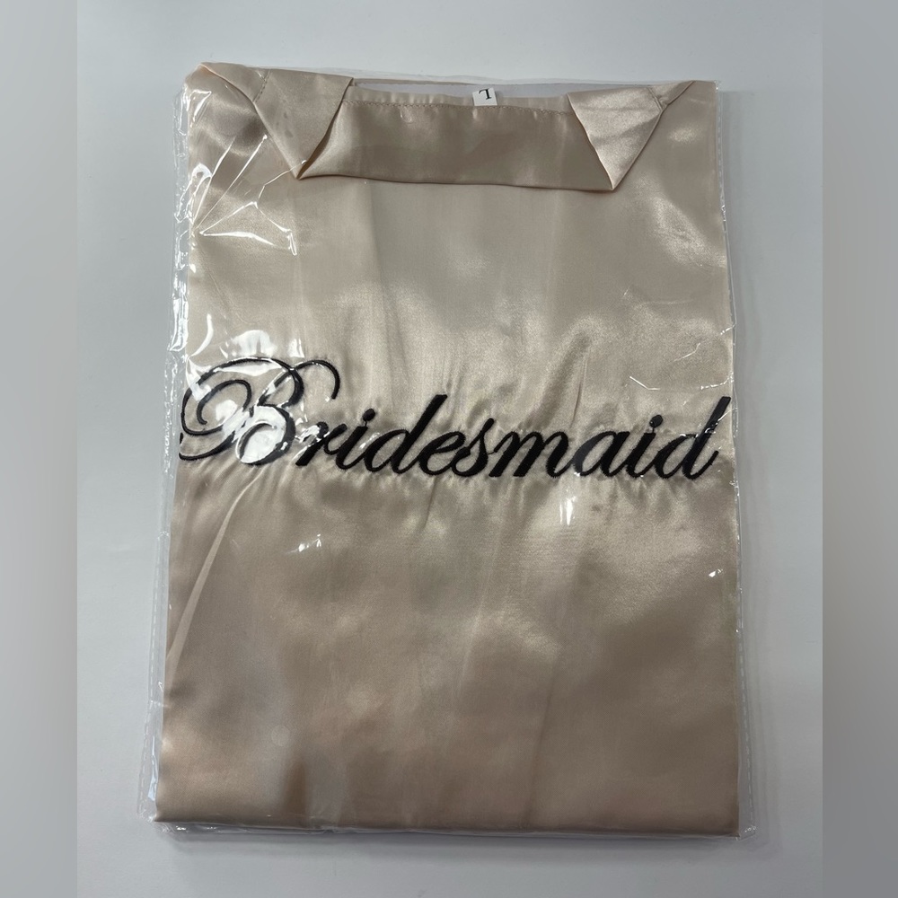 PINK PALE BRIDESMAID EMBROIDERED ROBE